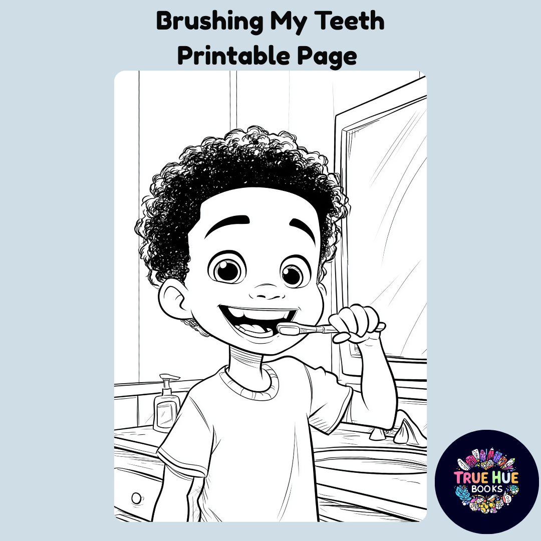 Brushing My Teeth Coloring Page