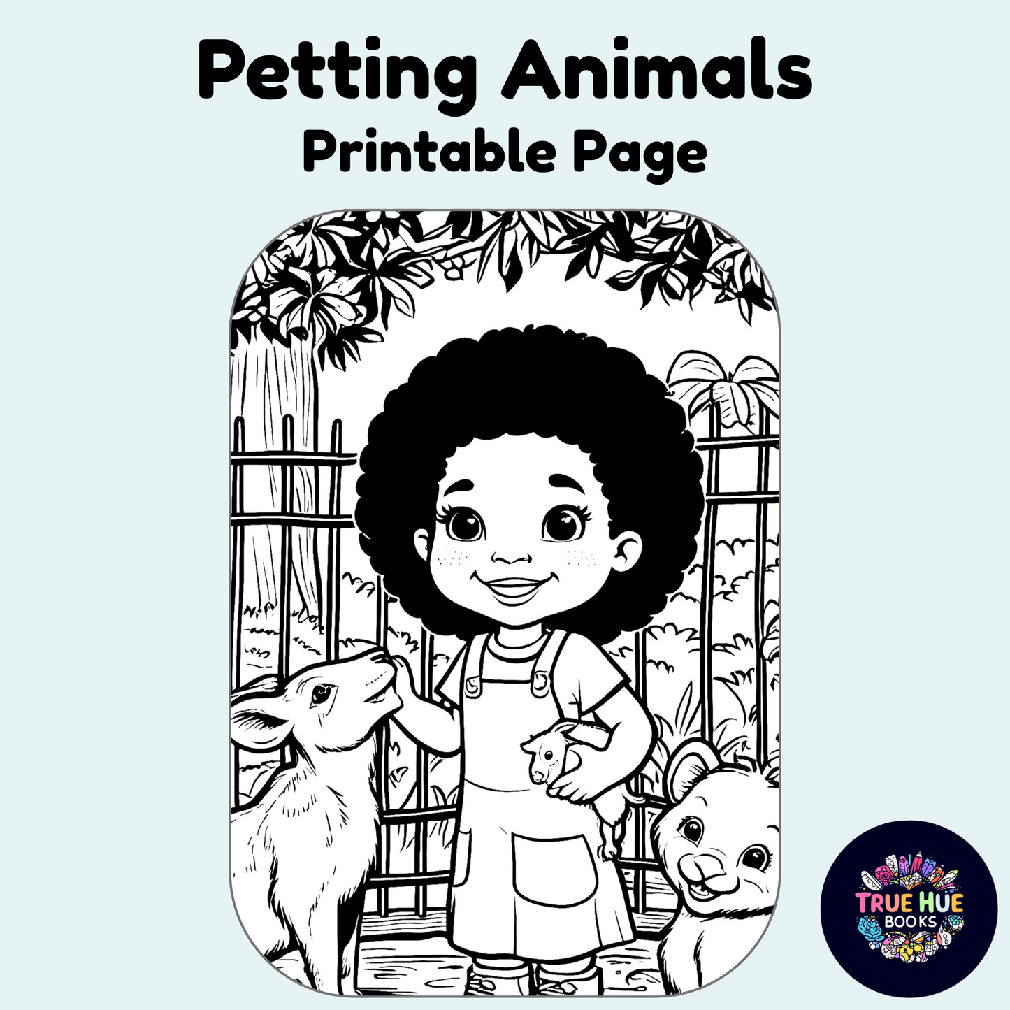 Petting Animals - Kids Coloring Page